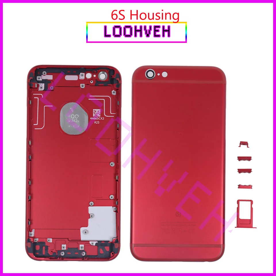 Red black Housing for iPhone 6 6S Metal Back Case Battery Cover Housing 6 plus 6S Plus Middle Frame Chassis