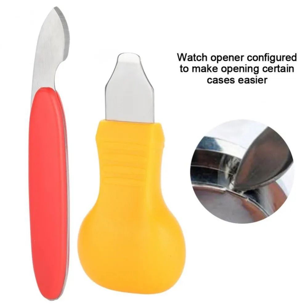 

2pc Watch Back Case Opener Knife Watchmaker Jewelers Plastic+Stainless Steel Repair Pry Open Watch Dial Tools New Hot