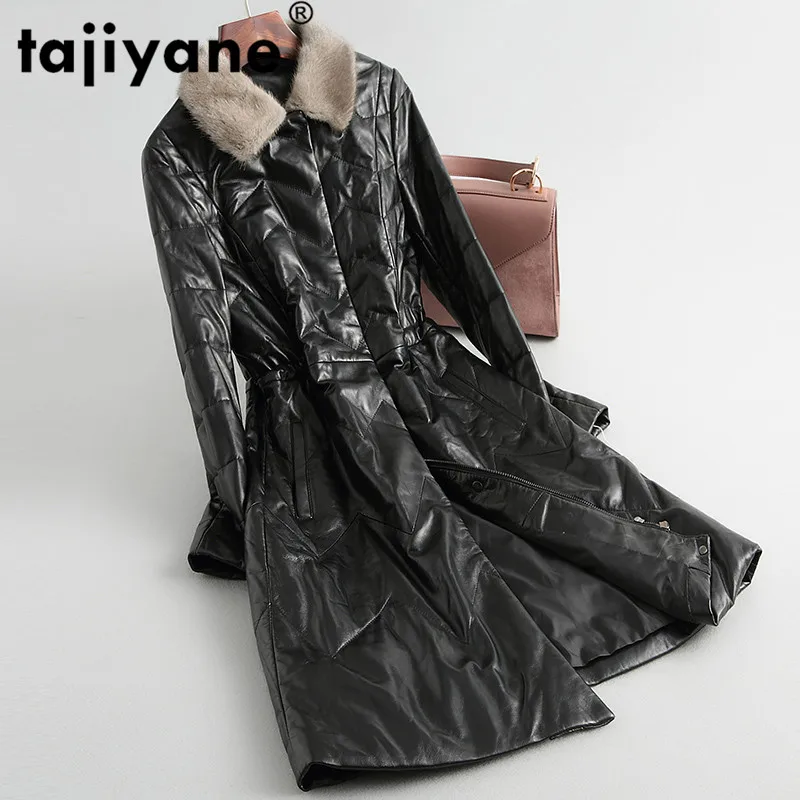 Норковый меховой воротник овчина пуховик Осень-зима натуральная кожа куртка