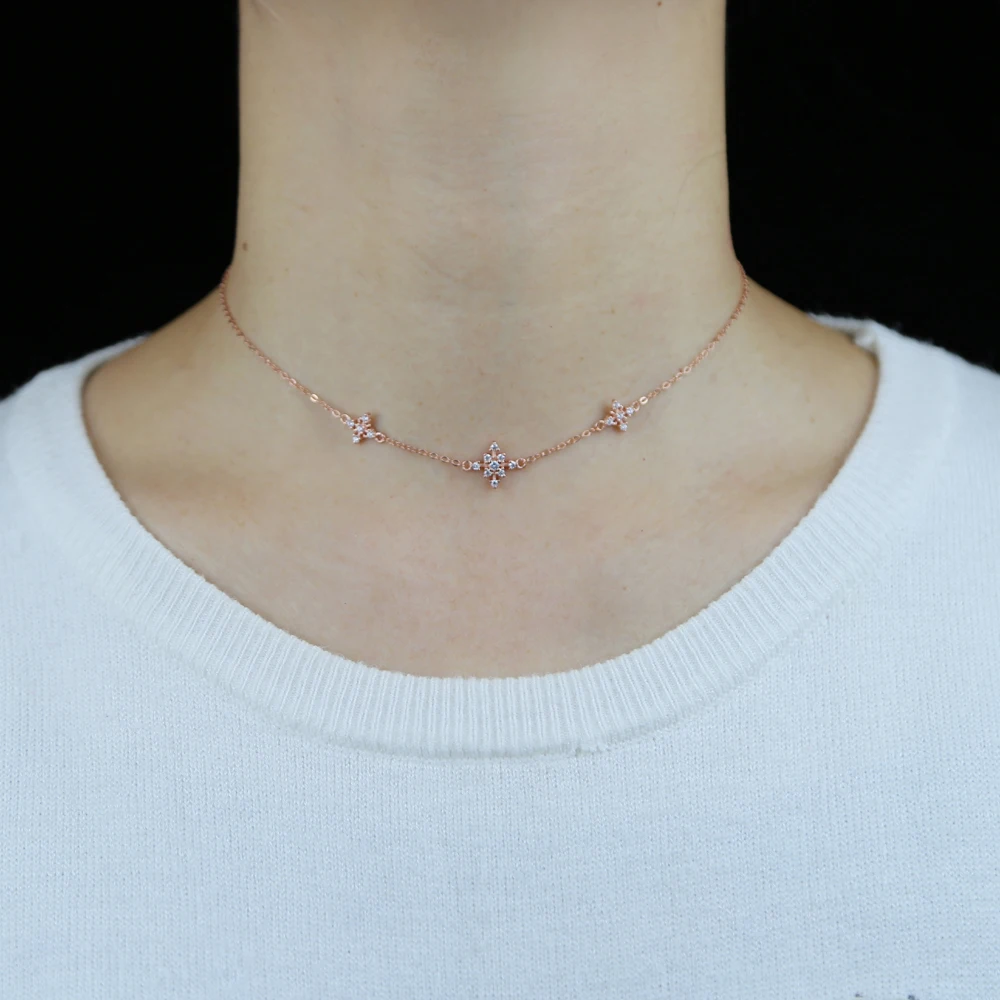 Женское Ожерелье-чокер с фианитом очаровательное колье золотистого цвета