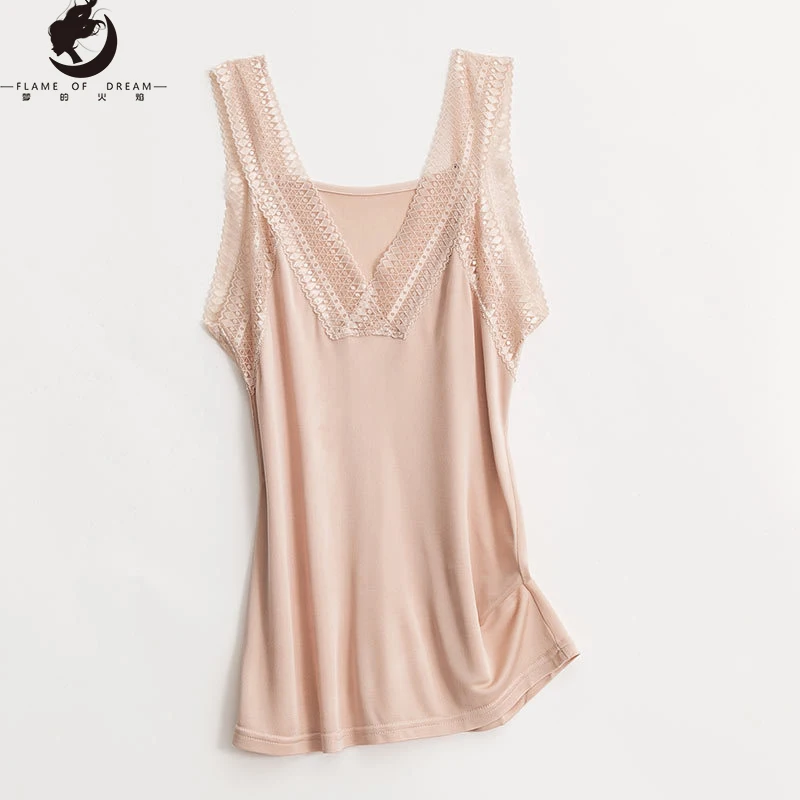 

Женский Шелковый топ с кружевом и принтом «Пламя мечты», 21-255