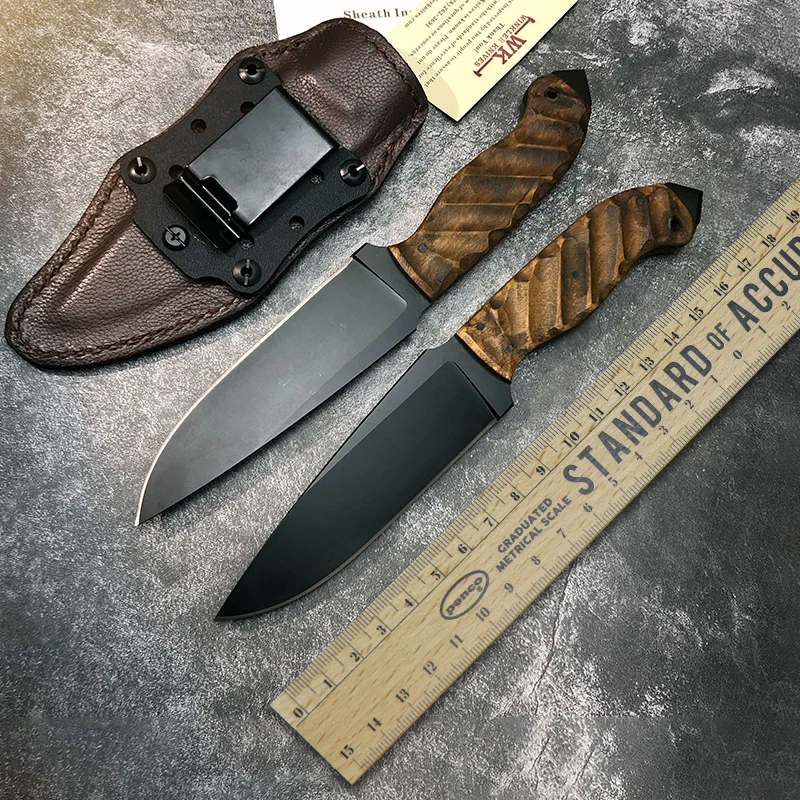 Нож с фиксированным лезвием Stonewash A2, лезвие с деревянной ручкой, для охоты, кемпинга, выживания, тактические прямые ножи, уличный нож, инструмент