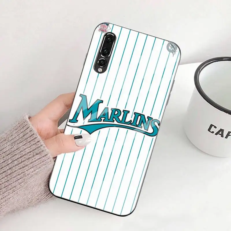 

Miami Marlins Phone Case For HUAWEI P9 10 Plus 20 Pro 30 Lite Mate9 Honor 7A 8x 9 10 V10 Nove3i 5 Tempered Glass