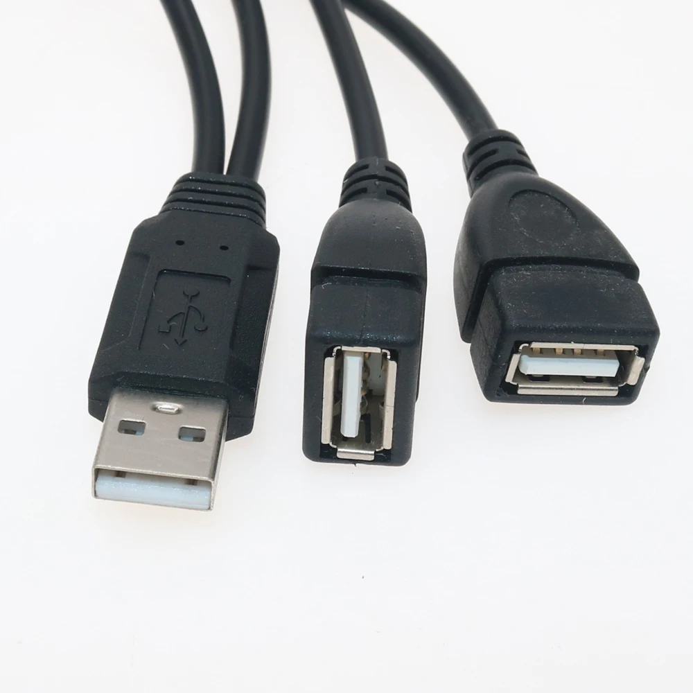 

Dual USB Female to USB 2.0 Male Charger Data Sync Cable Adapter For U Disk Tablet Phone Charging USB Extension Cables Splitter