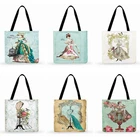 Винтажная Сумка-тоут с художественным принтом в стиле барокко, Женская Повседневная Сумка-тоут, женская сумка на плечо, складная сумка для покупок, уличная сумка, пляжная сумка-тоут, сумки