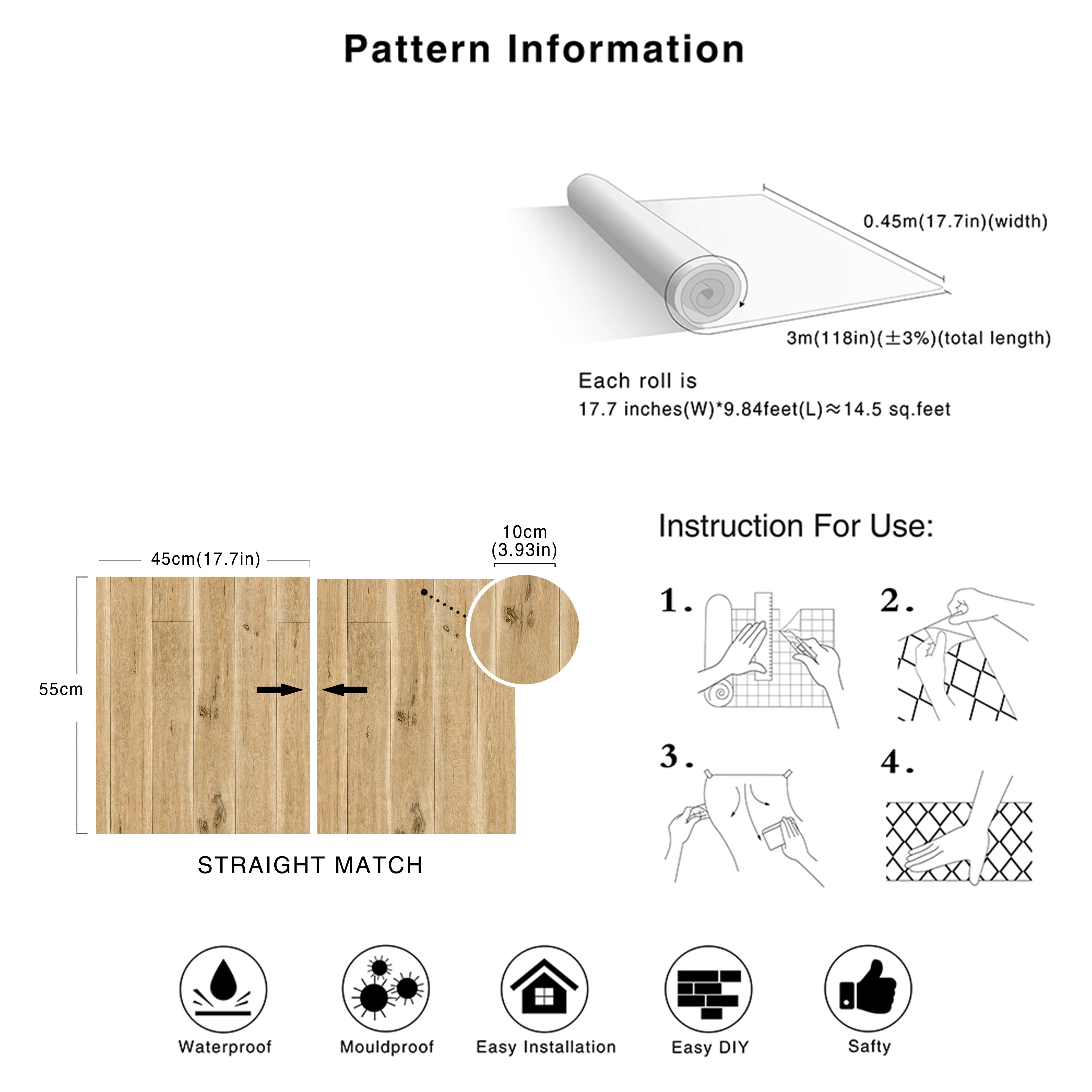 

Faux Distressed Wood Plank Wallpaper Peel And Stick Vinyl Self-Adhesive Contact Paper For Bedroom And Bathroom Wall Decoration