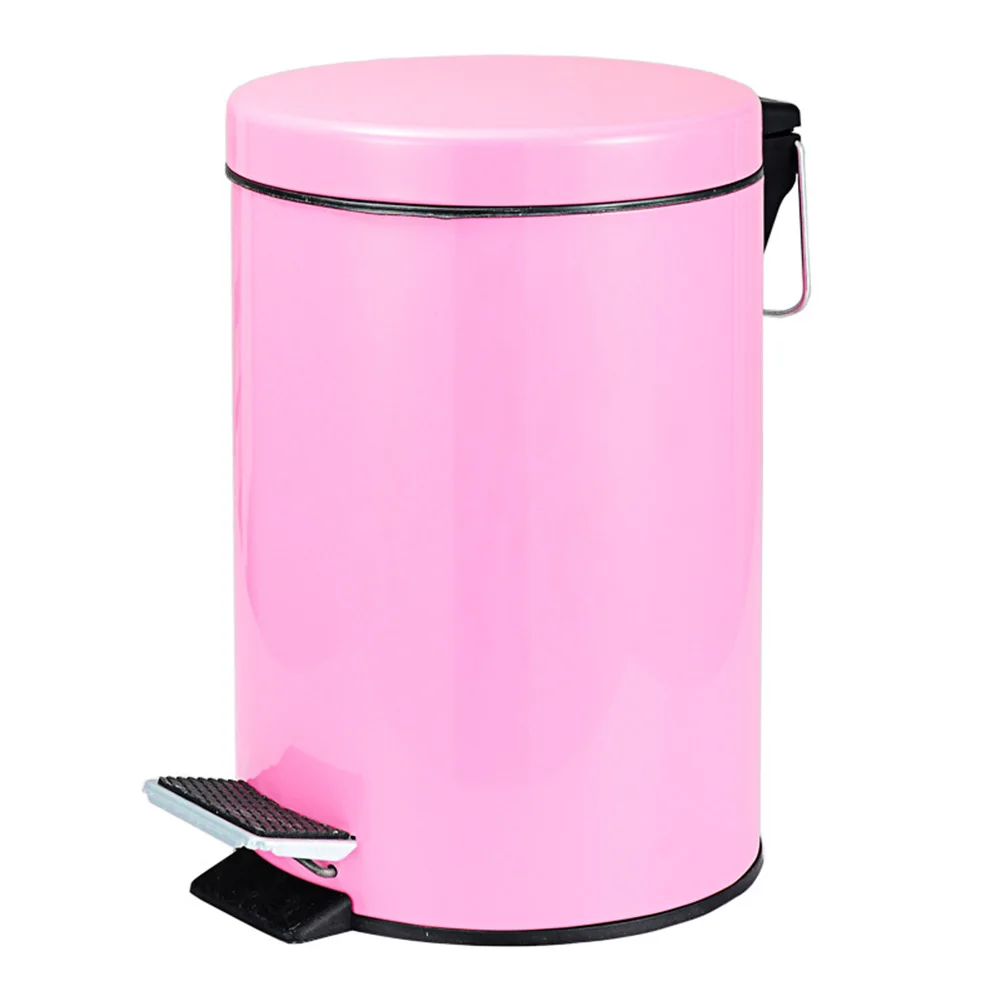 

Round Stainless Steel Step Trash Can Wastebasket Garbage Container Bin for Bathroom Bedroom Kitchen OCT998