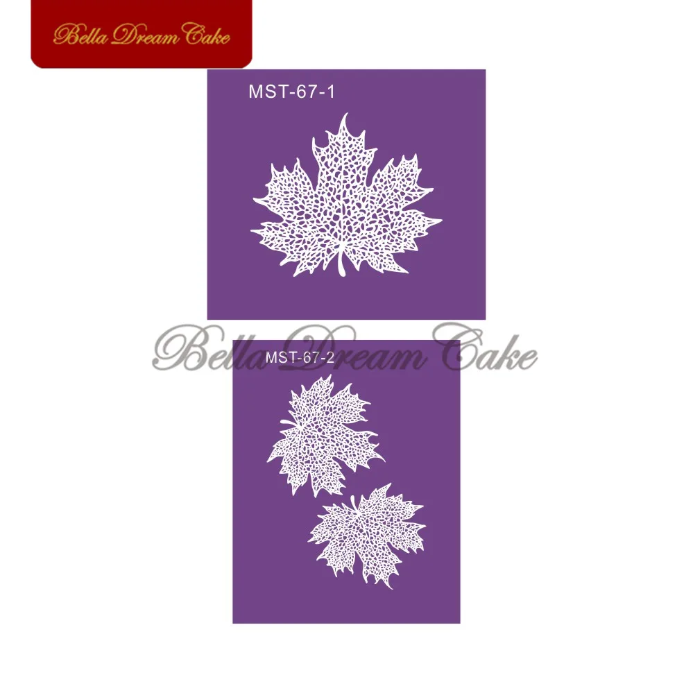 Шаблон кленового листа сетчатые трафареты ткань модель рамка для торта шаблон