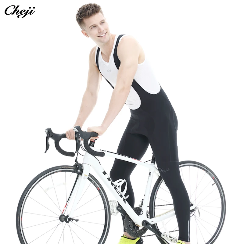 CHEJI Men's Cycling Long Bib Pants Quick Dry Breathable Lycra Bicycle Bib Pants Customized Bike Trousers