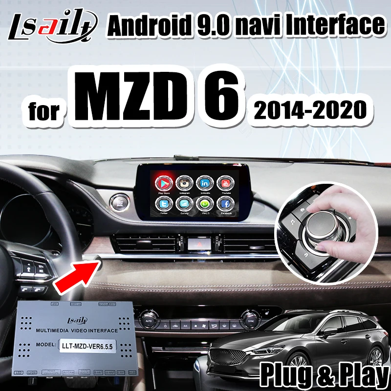 Видеоинтерфейс Lsailt Android для MZD 6 Atenza 2014 2020 GPS навигационная коробка поддержка carplay
