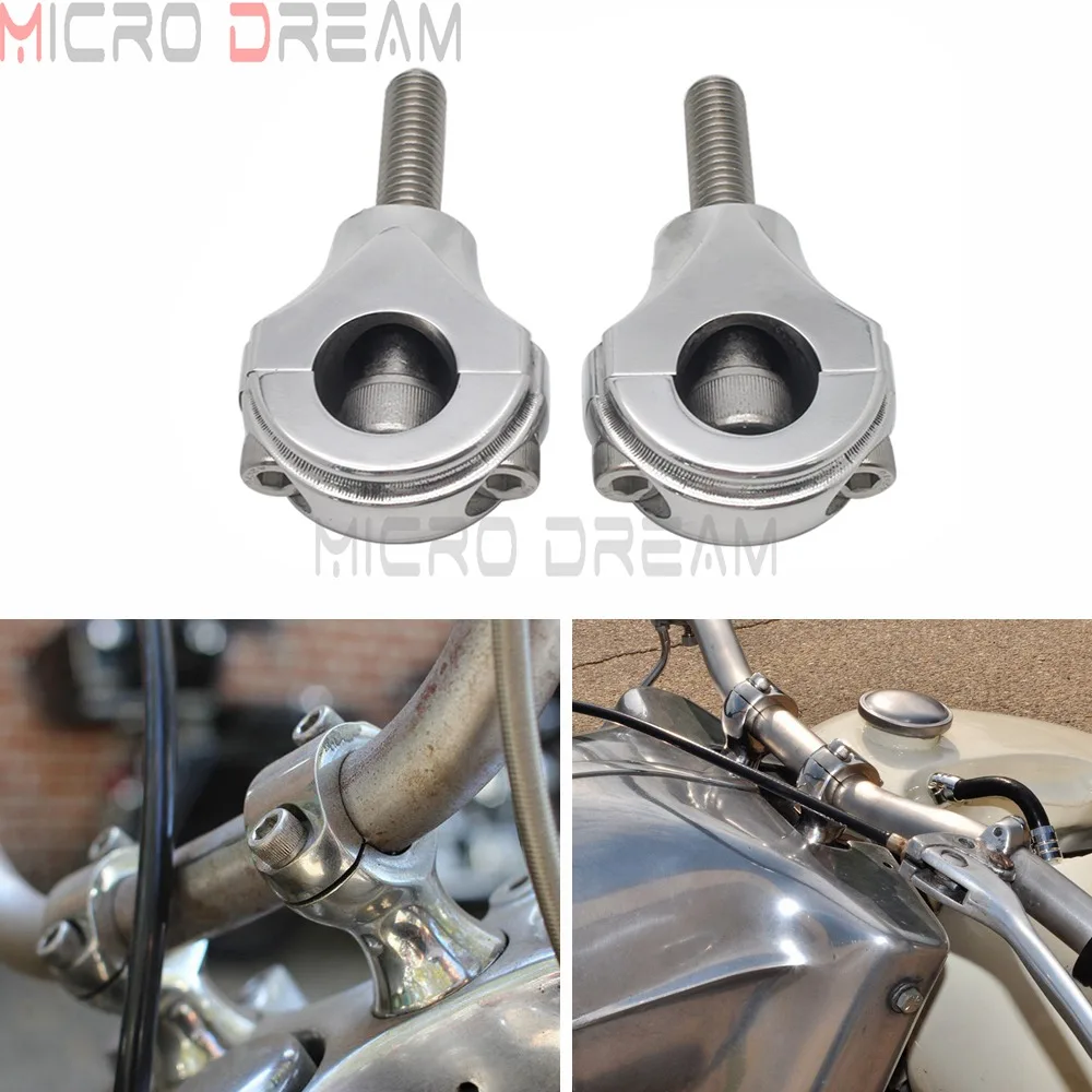 

1 Pair Old School 1" Handlebar Riser 25mm Bar Mount Clamp Cafe Racer 1.5" Riser for Harley Yamaha Honda Bobber Chopper Custom
