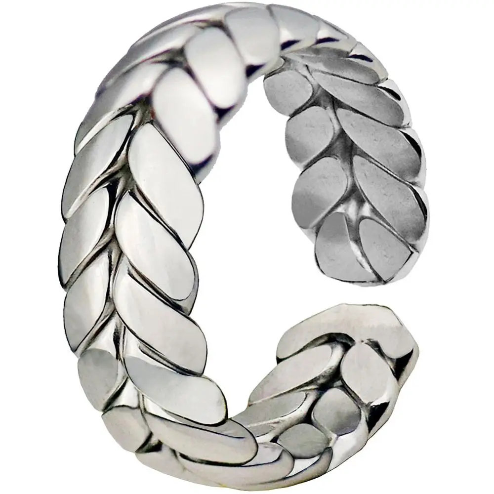 Silver 3 Скрученные кубинские кольца-цепочки, регулируемые кольца из розового золота и нержавеющей стали, свадебные хип-хоп вечерние ювелирные изделия - Цвет основного камня: Silver 3