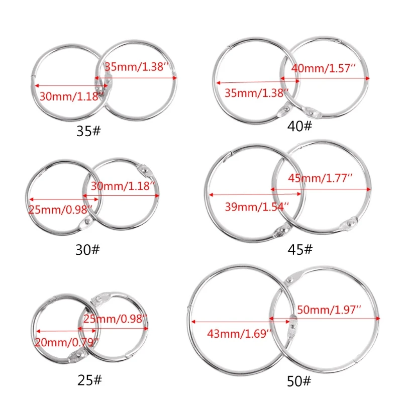 Metal Loose Leaf Book Binder Hoop Ring Multifunctional Keychain Circle DIY Album | Канцтовары для офиса и дома