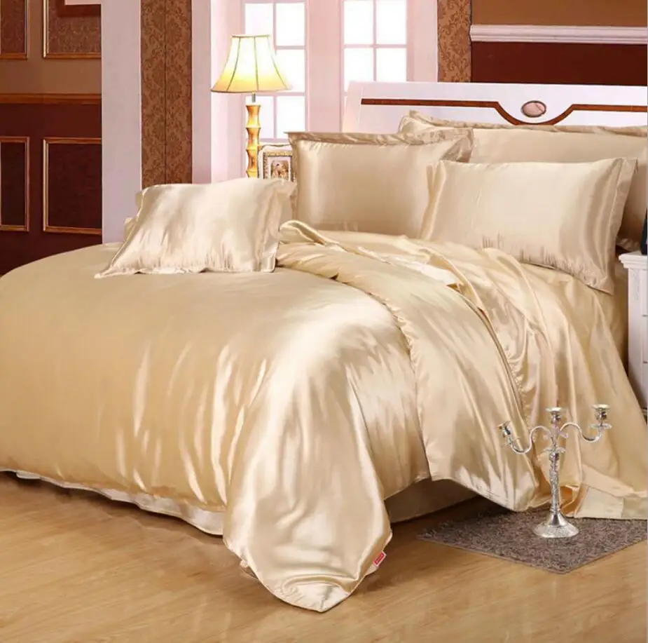 Однотонный домашний текстиль пододеяльник простыня наволочки 3/4 шт. бежевое