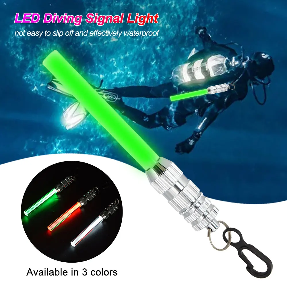 Underwater Scuba Diving Safety Signal Light LED Fluorescent Stick Warning Flashing Light Bar Green/Red/White
