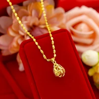 water drop pendant yellow gold filled women hollow flower hydrangea necklace gift