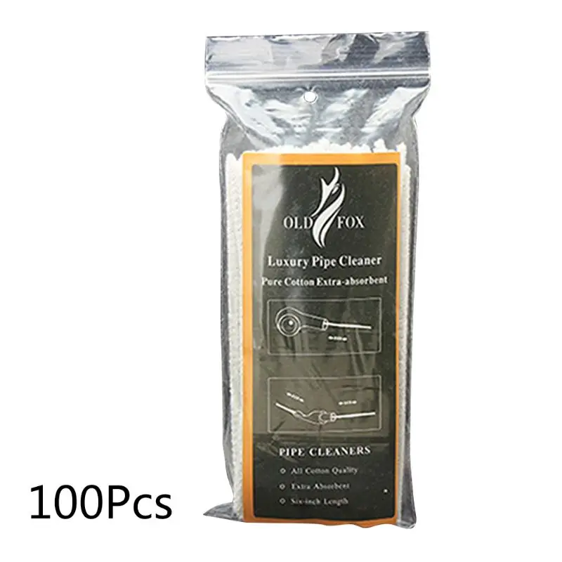 

100pcs Cotton Smoking Pipe Cleaners Smoke Tobacco Pipe Cleaning Tool White Cigarette Holder Accessories