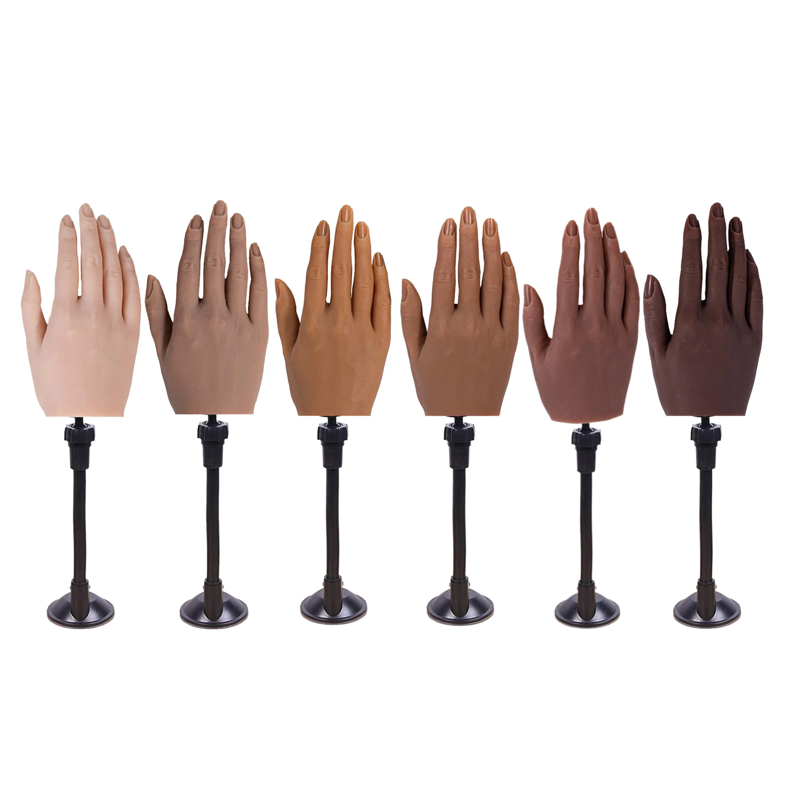 

Female Right Silicone Practice Hand w/Stand Movable Bendable Fake Hand