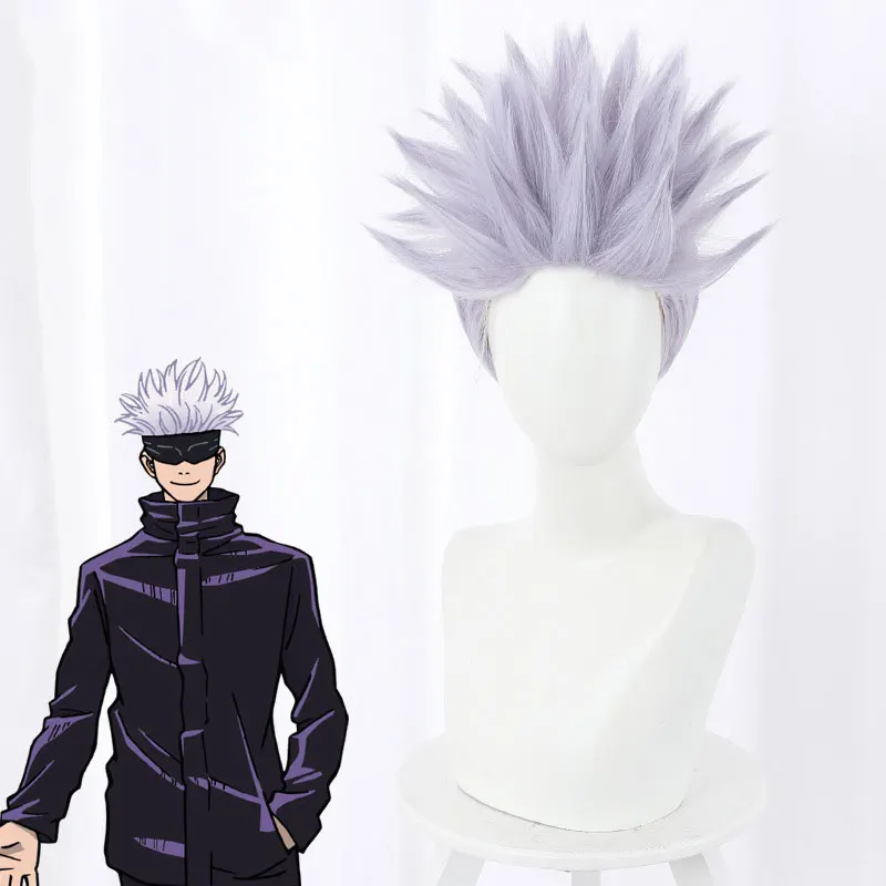 

Anime Jujutsu Kaisen Gojo Satoru Wig Cosplay Heat Resistant Synthetic Hair Men Women Wigs Halloween Wig Accessories