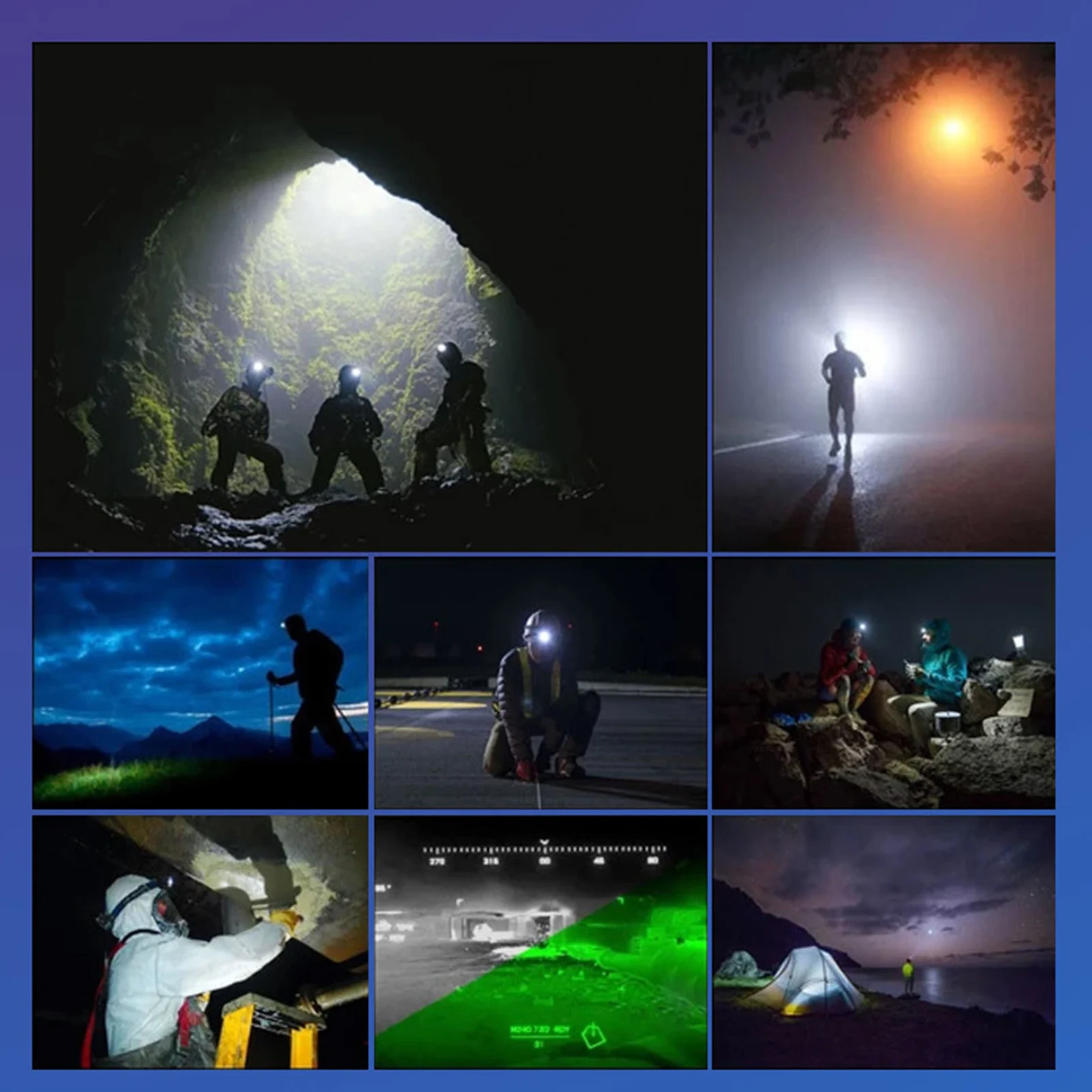 Sensor Headlight T6+COB Floodlight Type-C Rechargeable Outdoor Zoom Fishing Work LED Multi-function | Лампы и освещение
