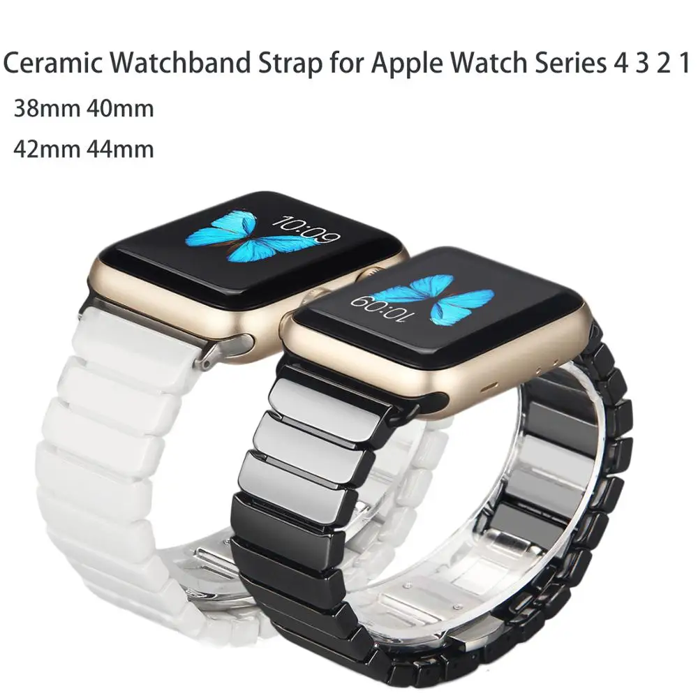 Керамический ремешок для часов Apple Watch 44 мм 42 Смарт часы браслет керамический