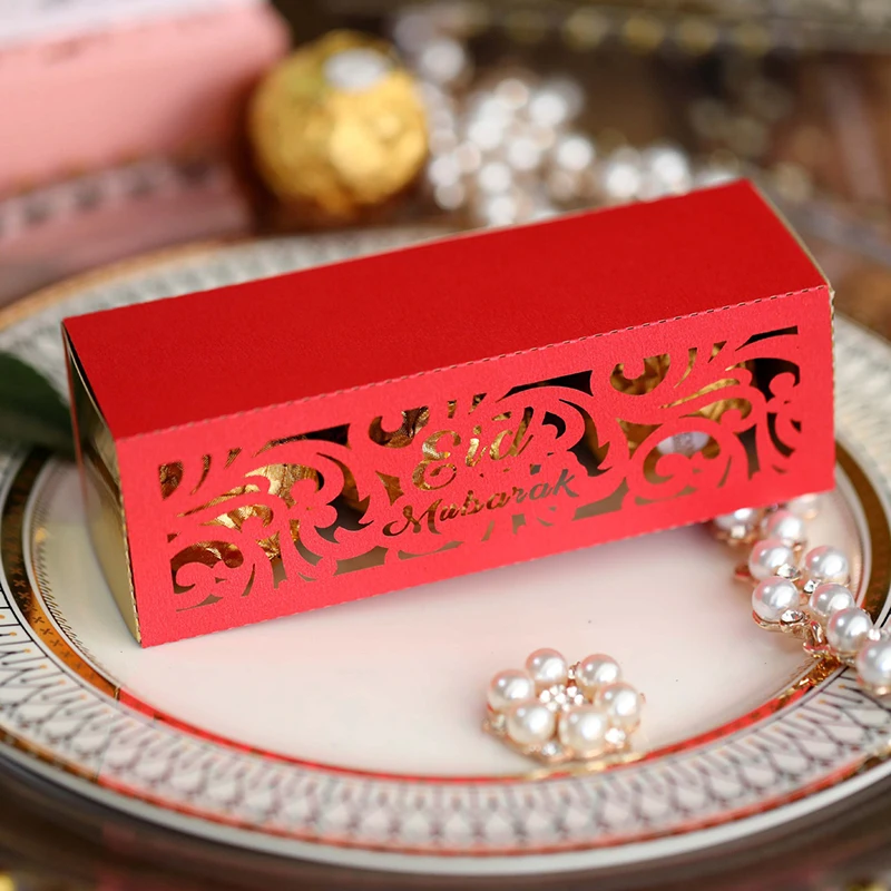 

Hot 10pcs Eid Mubarak Box Candy Box Ramadan Kareem Favor Gift Boxes DIY Islamic Muslim Festival Happy Al-Fitr Eid Party Supplies