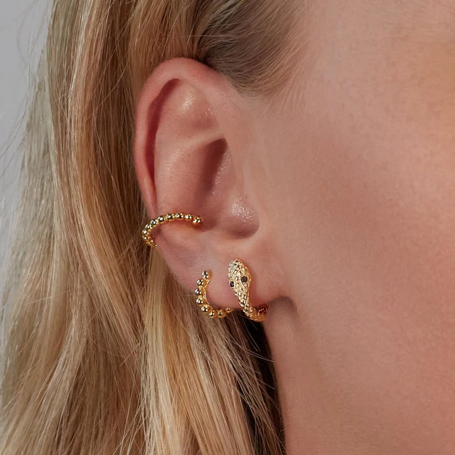 925 Стерлинговое Серебро Золото Цвет женские маленькие обручи милая маленькая