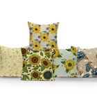 Завод узорчатый чехол мультфильмы декоративные подушки для дивана 45x45cm подушка в виде подсолнечника Чехлы наволочки с принтами цветов для заполнения подушек