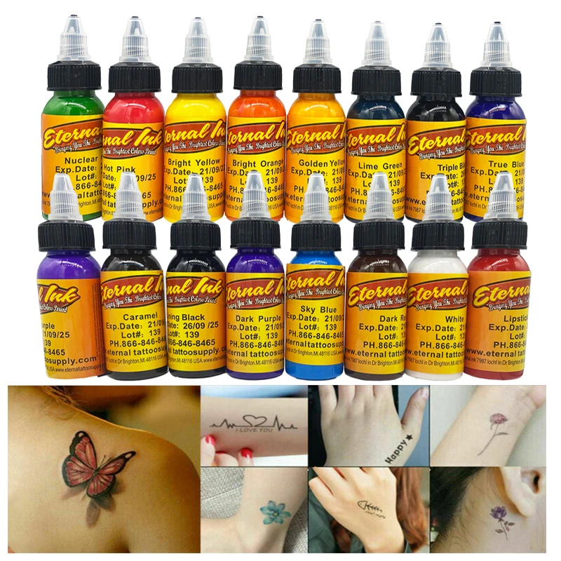 

16Colors 30ml Body Painting Tattoo Ink Permanent Makeup Coloring Pigment Eyebrows Eyeliner Tattoo Paint Body Eternal Tattoo Ink