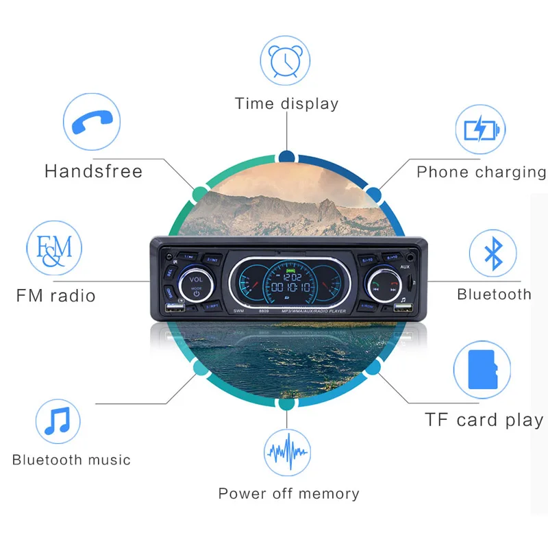 1 Din автомобильное радио Bluetooth MP3 USB Handsfree A2DP FM TF приборная панель шаблон экран