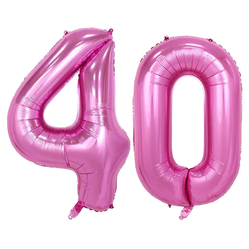 pink 40 balloon 32 дюймов 5 цветов воздушный шар баннер 18 21 30 40 50 60 день рождения украшение для взрослых день рождения письмо номер Фольга Воздушный шар Globos мяч - Цвет: pink 40 balloon
