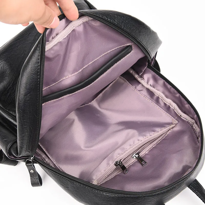Женский кожаный рюкзак женский рюкзак для путешествий mochila feminina sac a dos femme школьные рюкзаки для подростков девочек опрятная сумка на плечо