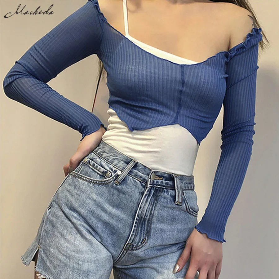 Модный комплект Macheda из 2 предметов однотонная облегающая футболка летняя