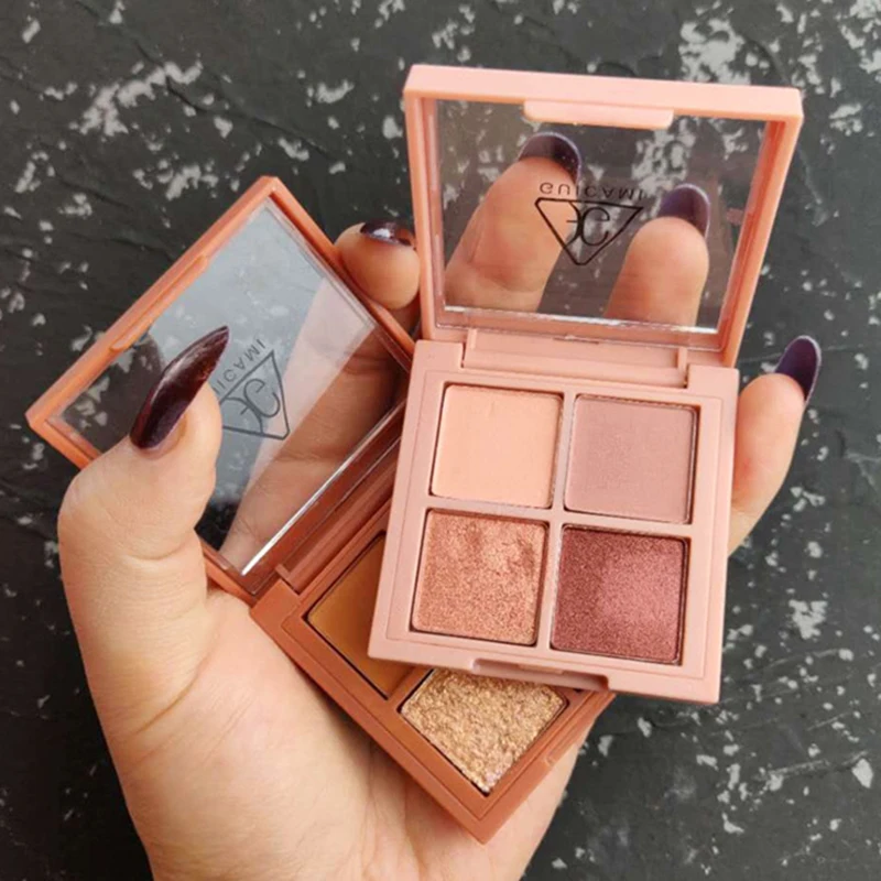 Матовая палитра теней для век Корея 4 цвета блестящая нюдовая пудра пигменты