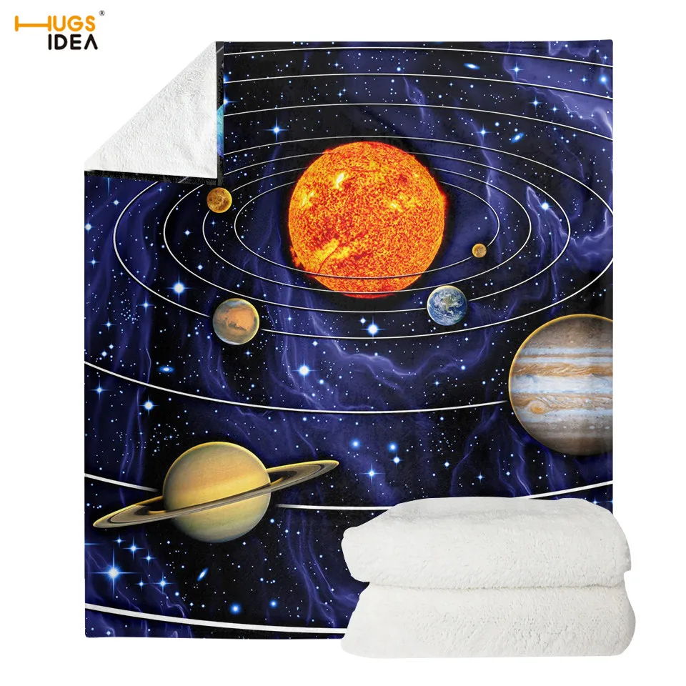 Фланелевое Флисовое одеяло HUGSIDEA мягкое покрывало в спальню с 3D-принтом солнечной