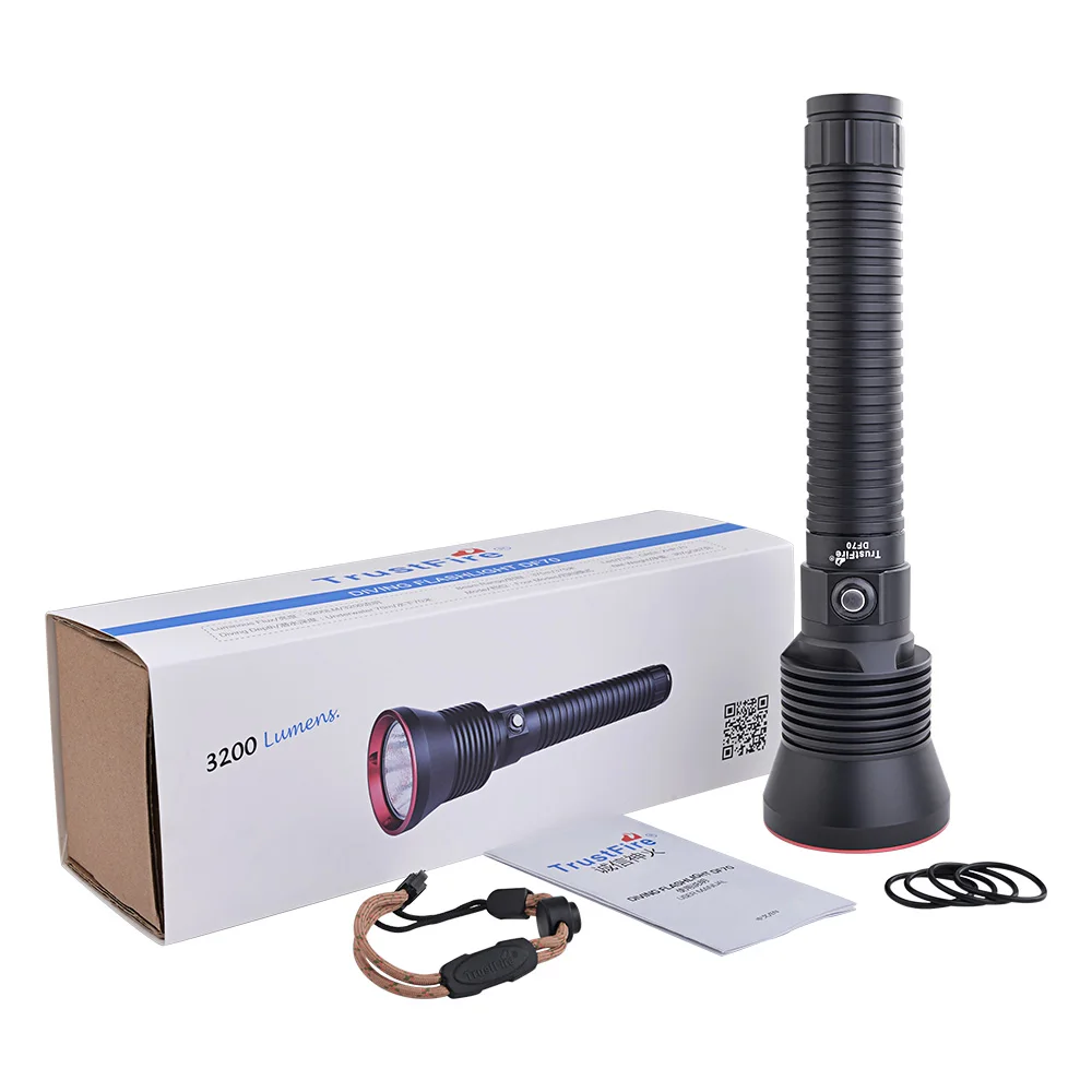 TrustFire DF70 вспышка для подводного погружения и светильник CREE XHP70 3200LM