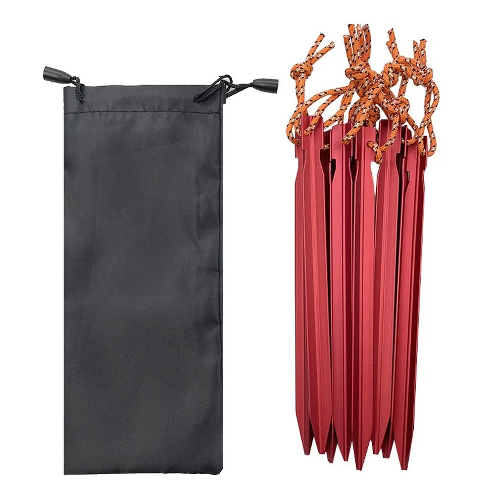 

Набор из 24 алюминиевых сумок для тента и палатки на открытом воздухе, треугольные смелые гвозди для кемпинга с веревкой