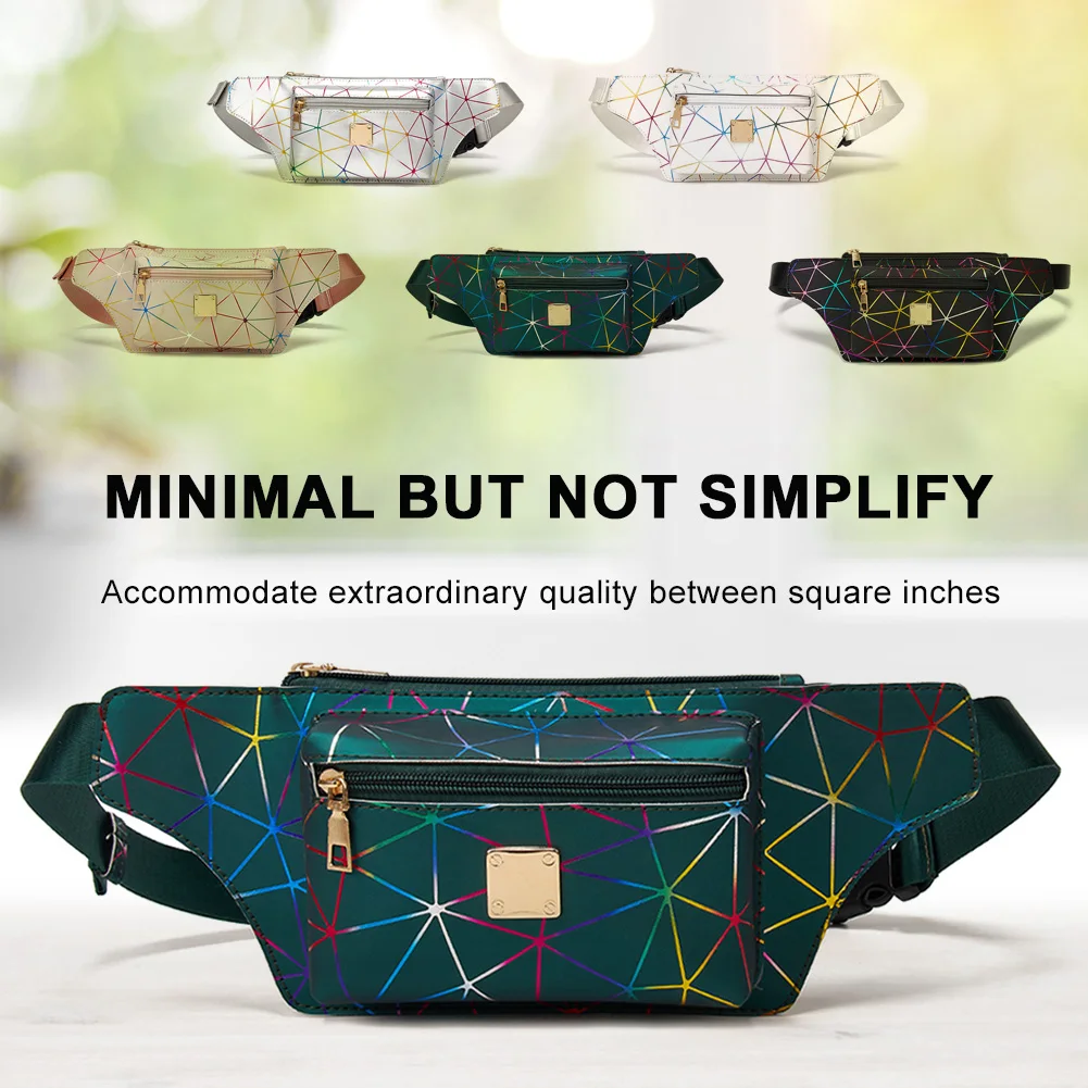 

Casual Ladies Multi-Pocket Chest Bag Phone Purses Vintage Women Print PU Leather Fanny Pack Large Capacity Waist Bag