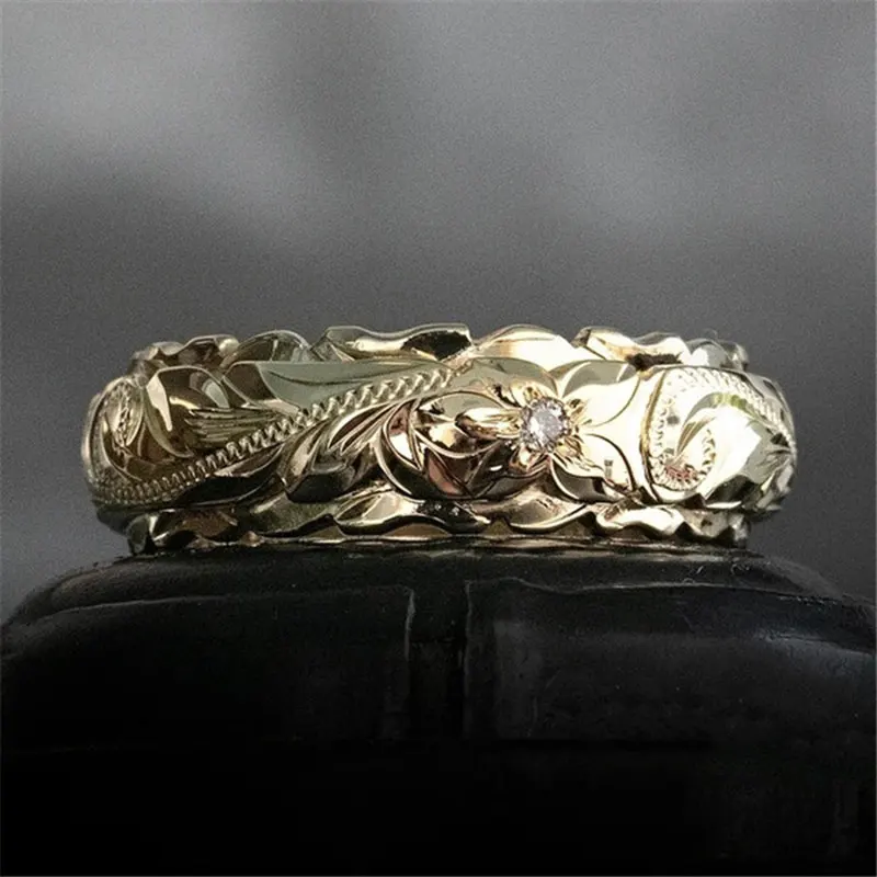 

Classic Flower Rings for Women Simple Design Metal Alloy Bridal Finger Ring Engagement Wedding Jewelry Gifts Dropshipping