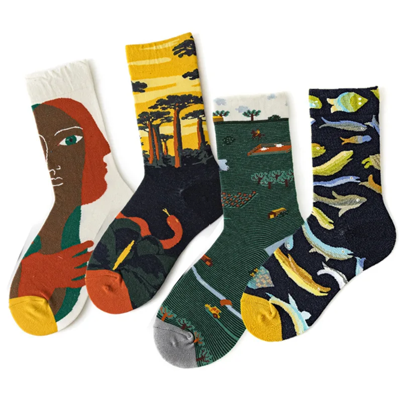 Autumn and Winter Socks Adult Funny Socks 12 PAIRS Men and Women Funny Socks Women Funny Women Men Socks Wholesale