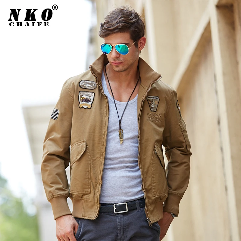 

CHAIFENKO Cargo Military Jackets Men New Spring Autumn Pilot Cotton Jacket Coat Men Fashion Casual Bomber Flight Men Jacket 4XL