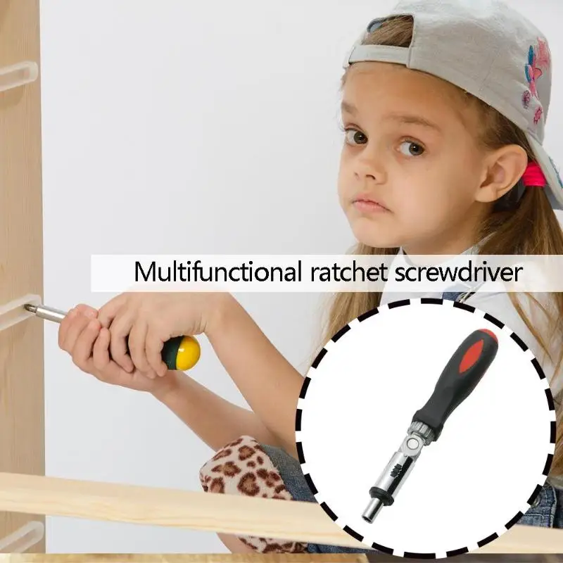 180 градусов Т-тип 1/4 шестигранный интерфейс замок разборка трещотка Отвертка