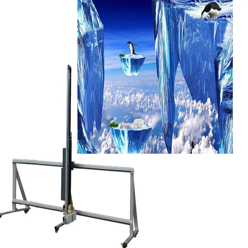 3D автоматический цифровой вертикальный настенный струйный принтер на стене