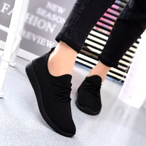 2021 Women Casual Shoes Shallow Sneakers Women Trainers Breathable Black Sneakers Women Shoes Chauss in India