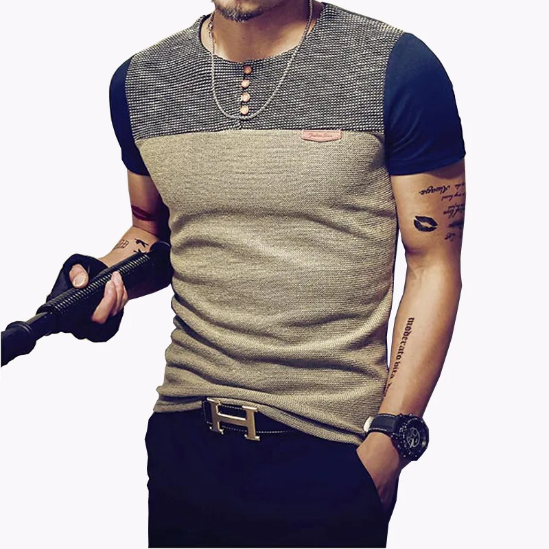 Summer New O-Neck Stretch Spandex Smart Casual Short Sleeve Camisa Free Shipping Fashion Best Mens Clothing T Shirt Man M-5XL