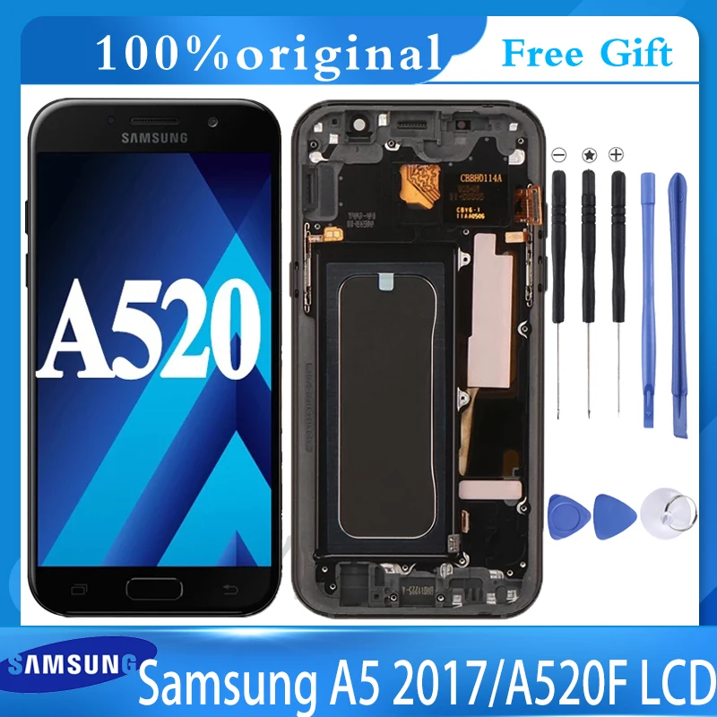

5.2" Super AMOLED LCD For SAMSUNG Galaxy A5 2017 A520 A520F SM-A520F LCD Display Touch Screen Digitizer Assembly Tested For A520