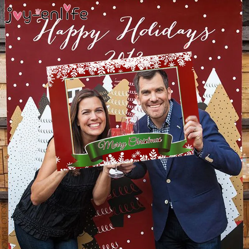 1 шт. Счастливого Рождества бумажные фото стенд реквизит рамка детский подарок