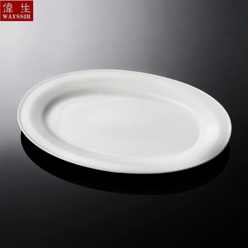 Скандинавское блюдо овальной формы для ужина ресторан отель супер белый фарфор
