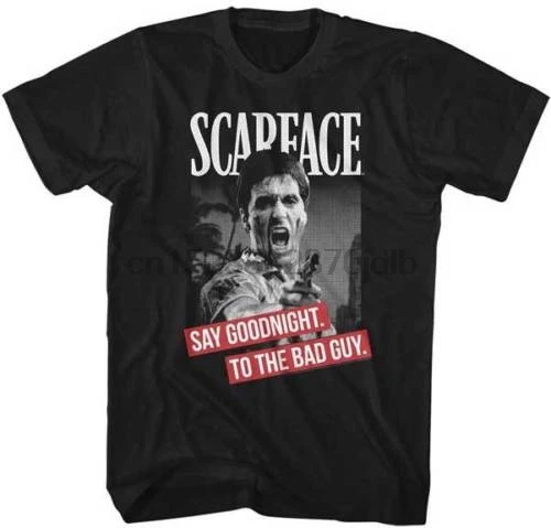 Scarface Say Goodnight To The Bad Guy/футболка для взрослых Классическая крутая Повседневная