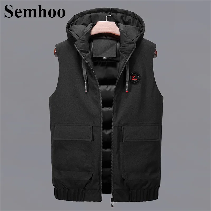

Mens Sleeveless Vest Winter Fashion Hooded Simple Personality Loose Plus Size Mens Vest Casual Wild Thick Warm Waistcoat Mens